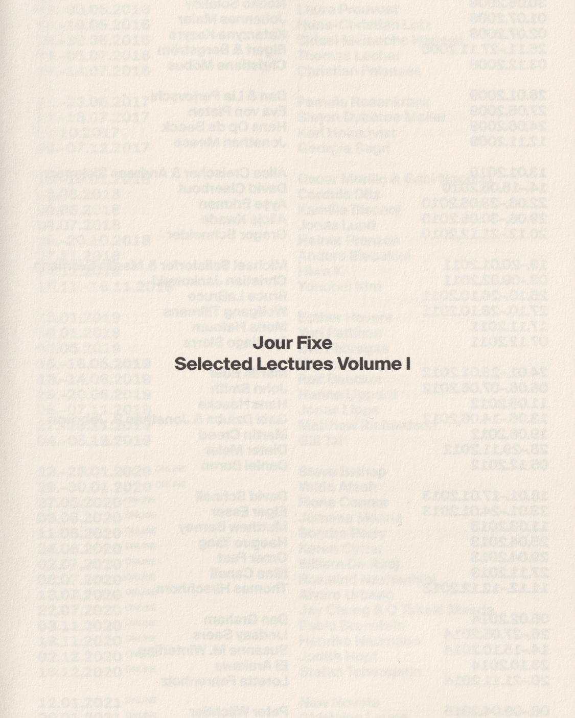 Jour Fixe Book Vol. 1 